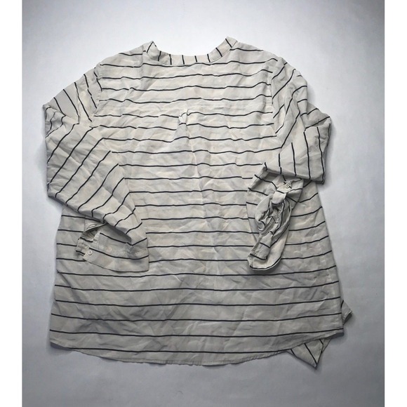 Joie Womens Button Front Long Sleeve Striped Blouse, White Striped,‎ Med, Q - Picture 2 of 6